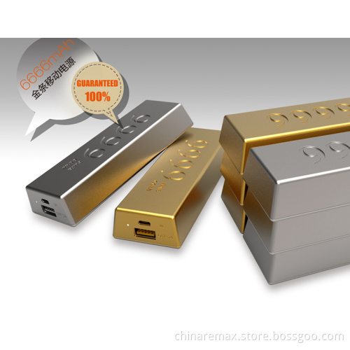 Gold Bar 6666mAh Power Bank for iPad&Mobile